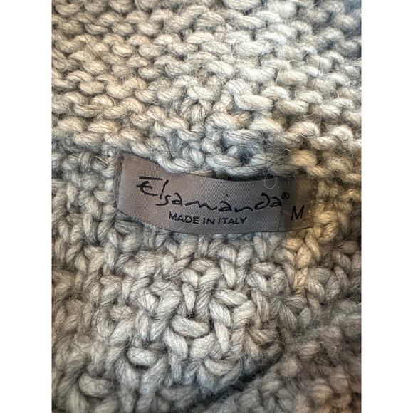 Elsamanda Chunky Knitted Alpaca Poncho Sweater - Picture 4 of 6